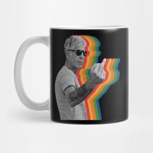 ANTHONY BOURDAIN RETRO RAINBOW Mug